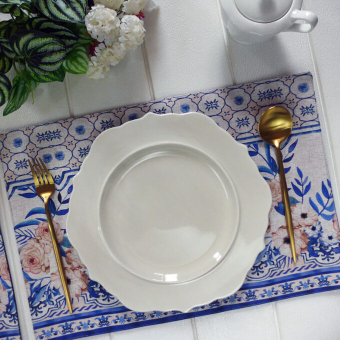 Greek Florals Printed Fabric Placemats