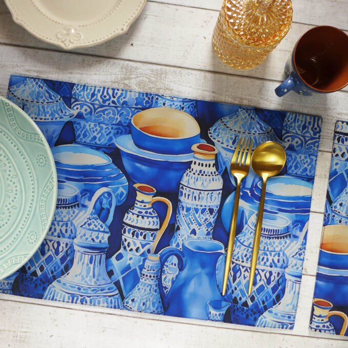 Moroccan Jars Printed Fabric Placemats