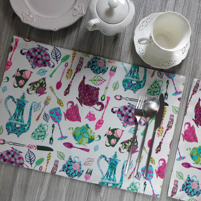 Tea Time Printed Fabric Placemats