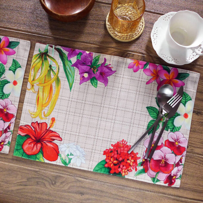 Filipinas Flores Printed Fabric Placemats