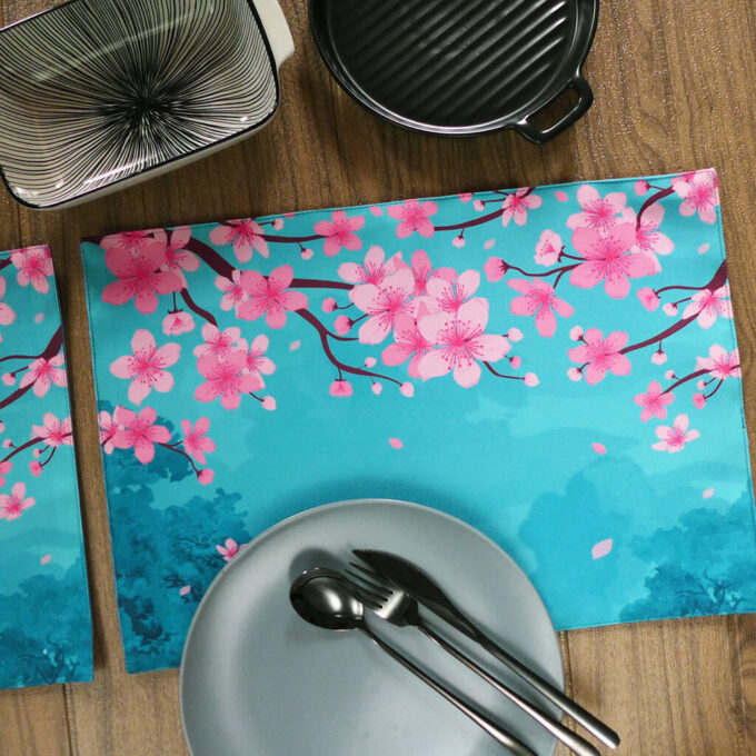 Happy Sakura Printed Fabric Placemats