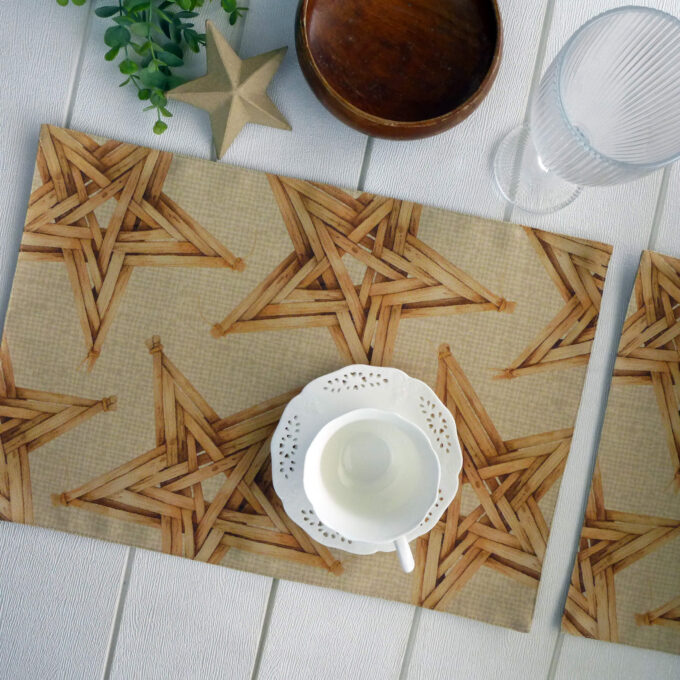 Bamboo Stars Printed Fabric Placemats